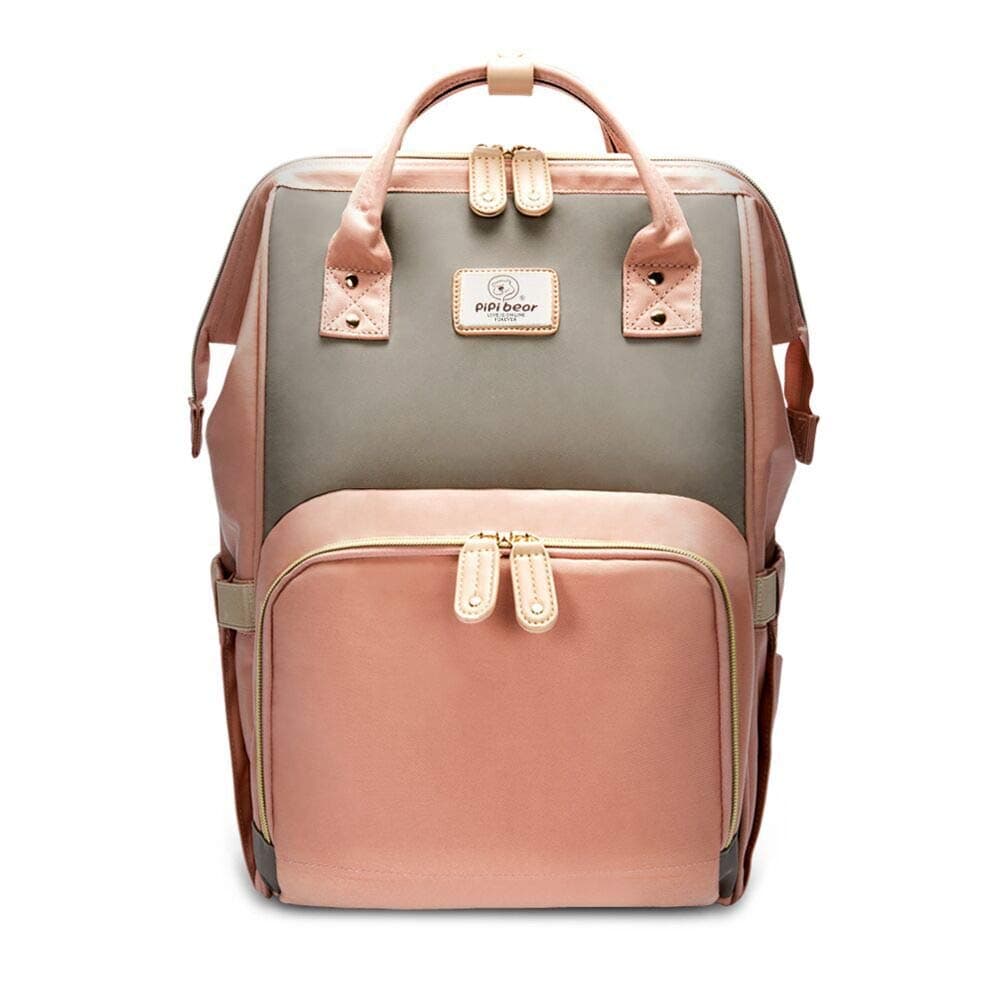 Pipibear Nappy Changing Backpack Bag, Multi-Function Waterproof Baby Changing Bag for Mom and Dad, Large Capacity