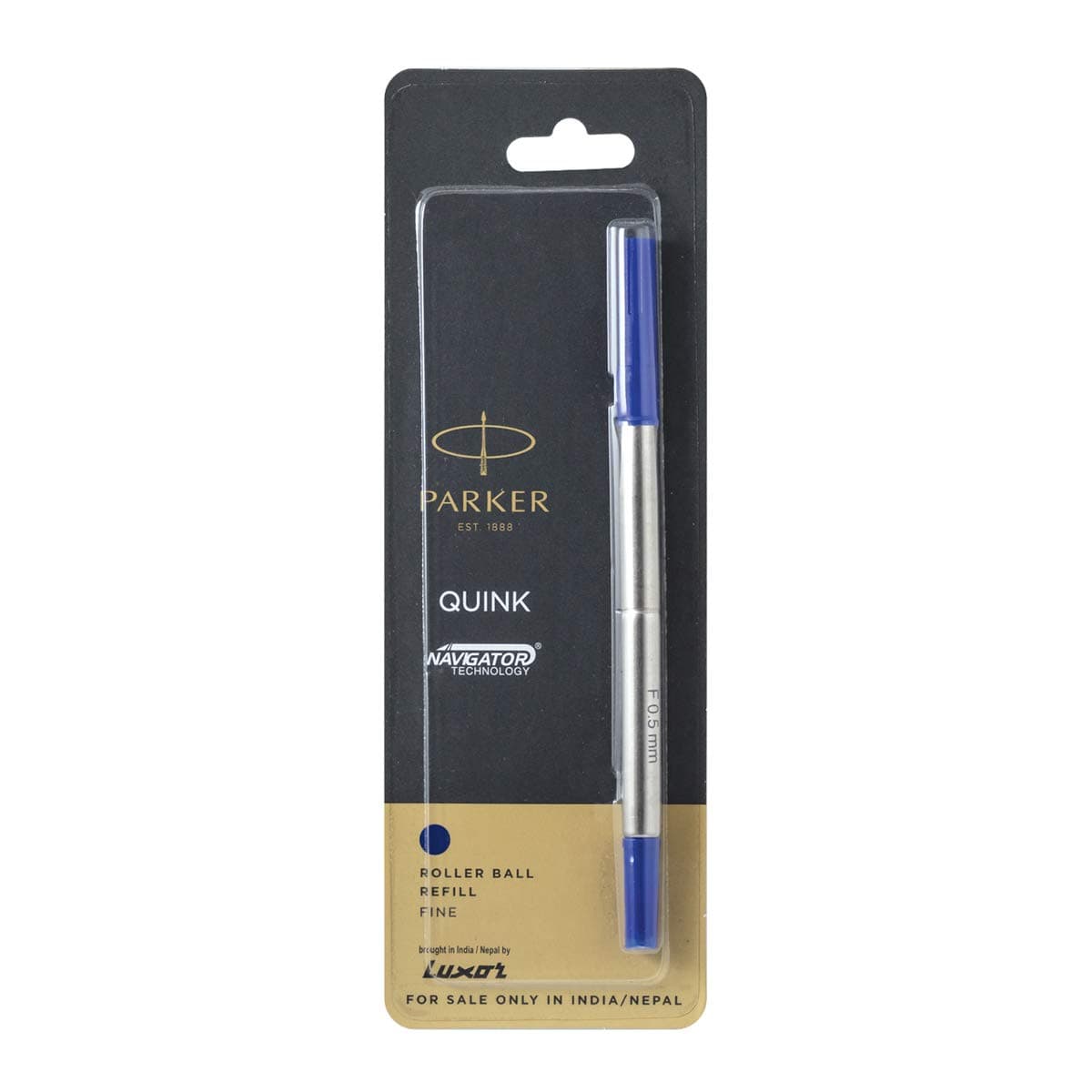 Quink Rollerball Pen Refill | Fine Tip with Navigator Technology | Blue Ink | Quick-Drying | Smooth, Consistent Writing – Compatible with Parker Roller Ball Pens