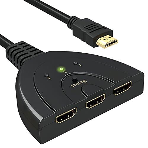 Hdmi Switch - 3-Port HDMI Switcher Splitter with Pigtail Cable Support 3D, 1080P, HD Audio