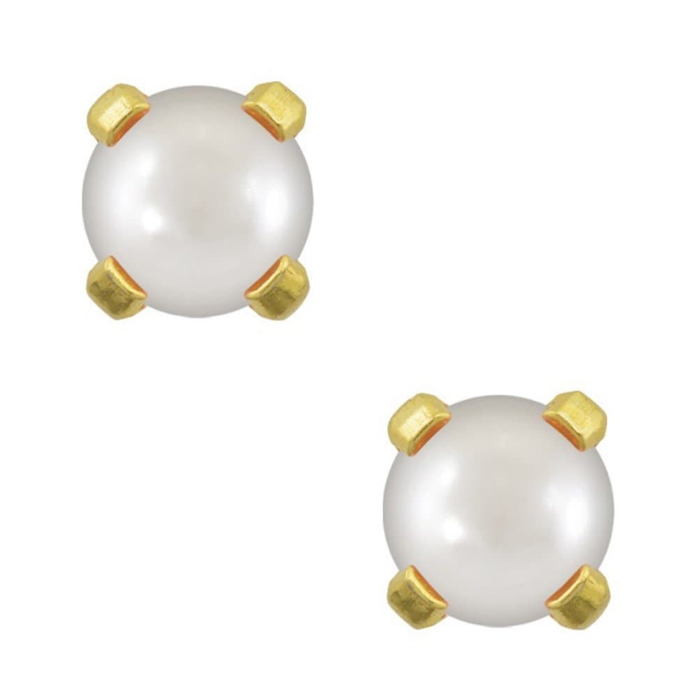 Studex Tiny Tips 4mm Pearl Gold Plated Childrens Hypo-allergenic Stud Earrings