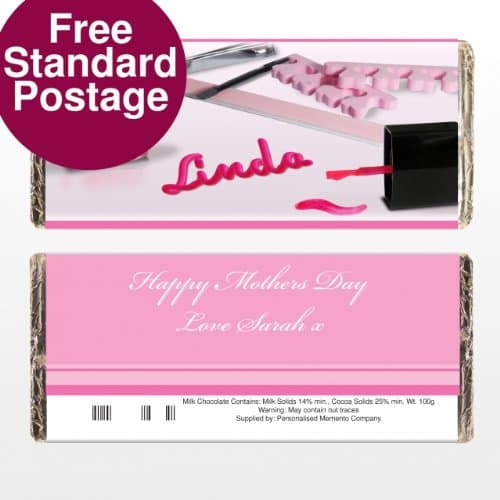 Pink Polish Chocolate Bar - Free Personalisation