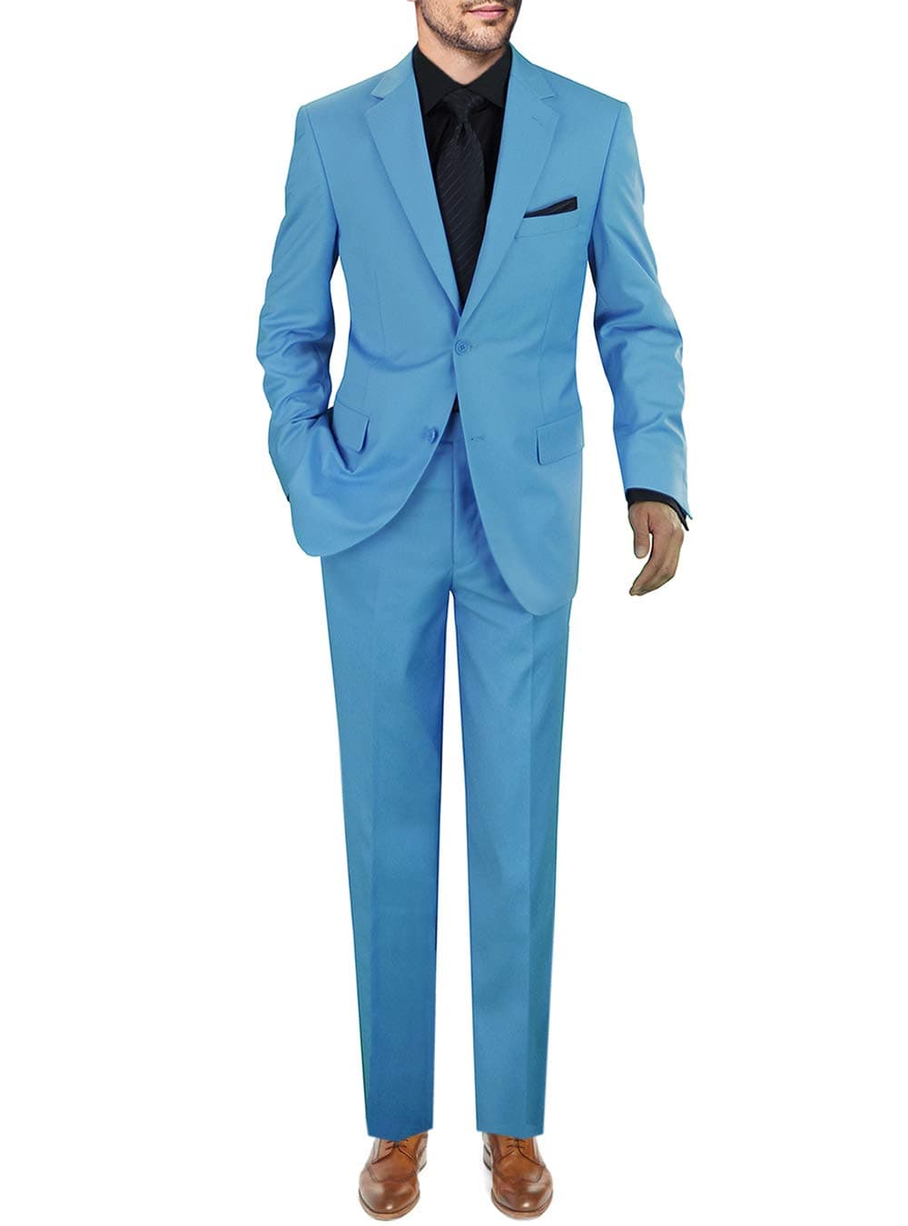 GN GIORGIO NAPOLIMen's Two Button 2 Piece Suit Set Modern Fit Jacket with Pant