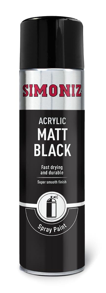 SIMONIZ Acrylic Matt Black Spray Paint 500ml