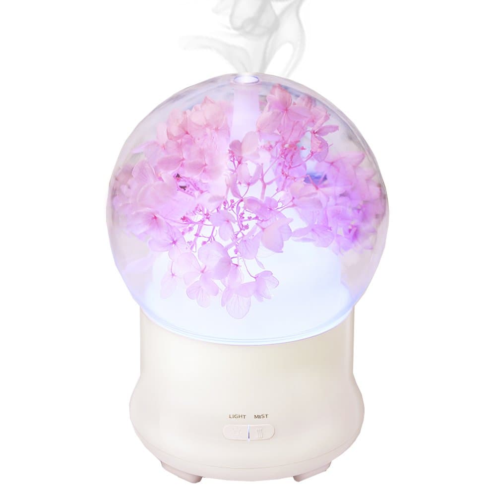 Restorative Floral Oil Diffuser with Multicolor LED Night Light Ultrasonic for Aromatherapy Home Office Spring Decor Dorm Nursery Teen Girls Bedroom Yoga Meditation Easter Gift (Pink)