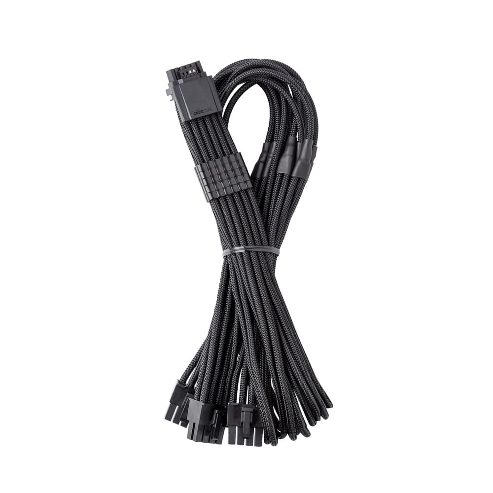 CableMod RT-Series Pro ModMesh Sleeved 12V-2x6 12VHPWR StealthSense PCIe Cable for ASUS/Seasonic/Phanteks (Black, 16-pin to Triple 8-pin, 60cm)