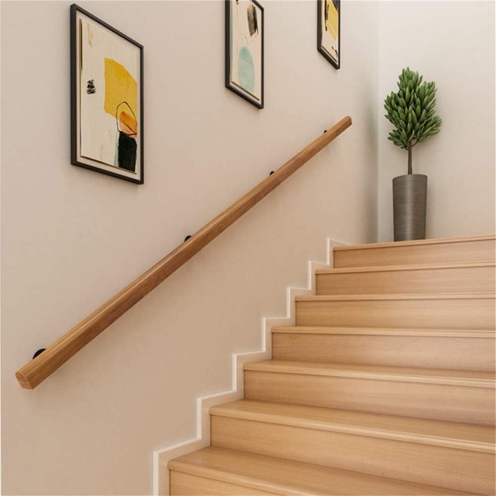 YIKE-Handrail 1 ft - 20 ft. Handrail -Complete Kit. Pine Anti-Slip Stair Handrail, Home Kindergarten Guardrail Corridor Against The Wall Elderly Villa Construction Loft Children Pine Handrail, 3 ft