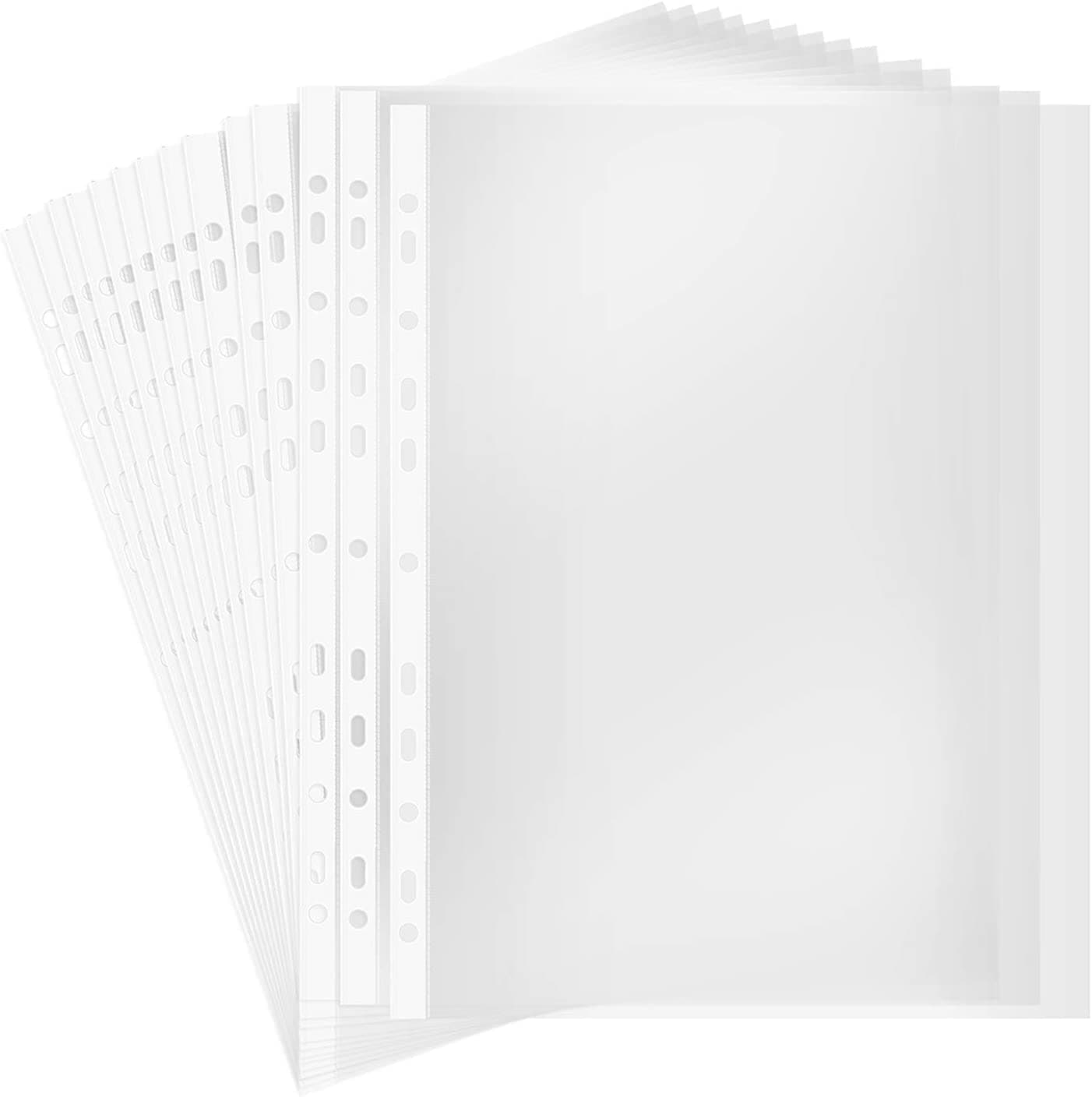 A4 Clear Page Protectors, 100 Pages Sheet Protector for 11 Ring Binders Plastic Sleeves Paper File Letter Sheet Clear Sheet Protector Transparent Document Pocket Folder Wallets Sleeves (Thicker 7C)