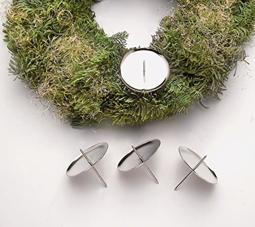 GLOREX Advent Wreath Candle Holder, Silver, diameter: 60 MM