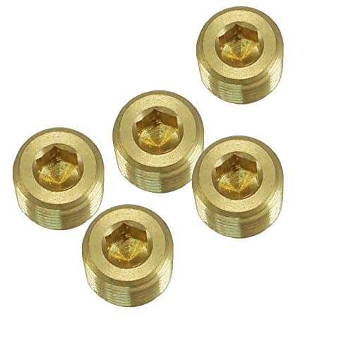 Nigo Valve JNS Brass Pipe Fitting, Hex Counter Sunk Plug, Male Pipe 1/4 Inch JNS 3