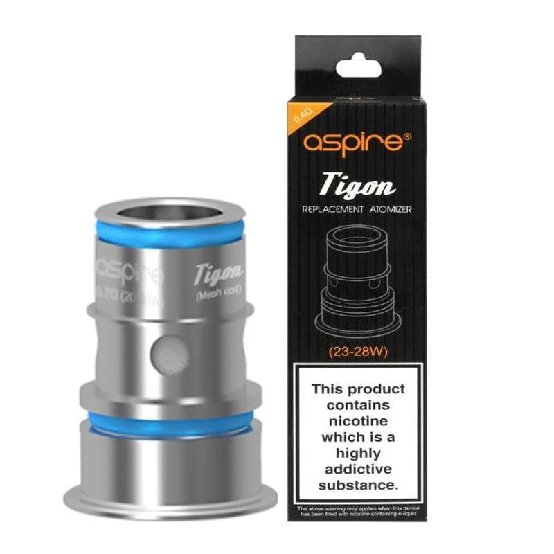Aspire Tigon Replacement Coils, 0.7 ohm, Mesh Coils, Works With The Tigon Vaping Device, Pack of 5, No Nicotine