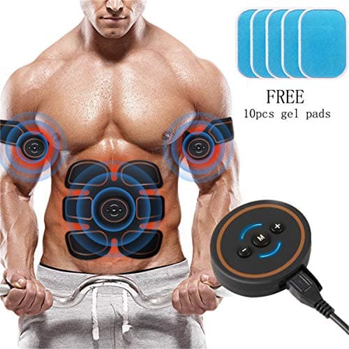 Intee 2019 New Version Muscle Toner Belt ABS Stimulator Smart Fitness Trainer Body Gym Workout Equipment, Small, Black