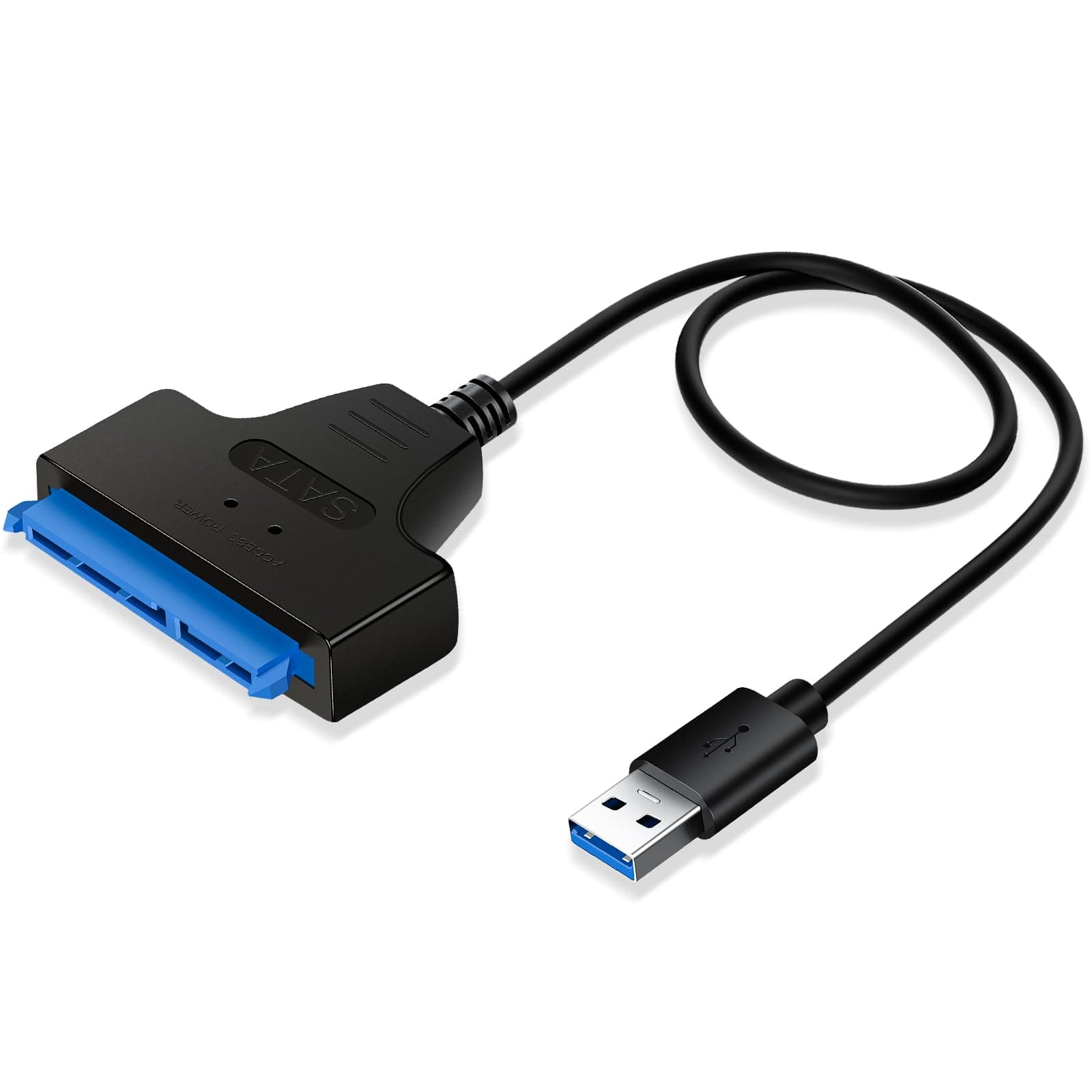 Ainiv USB 3.0 to SATA Adapter Cable for 2.5" SSD/HDD, SuperSpeed Data Transfer, Compatible with Laptop, PC & SSD/HDD, Black, 50cm