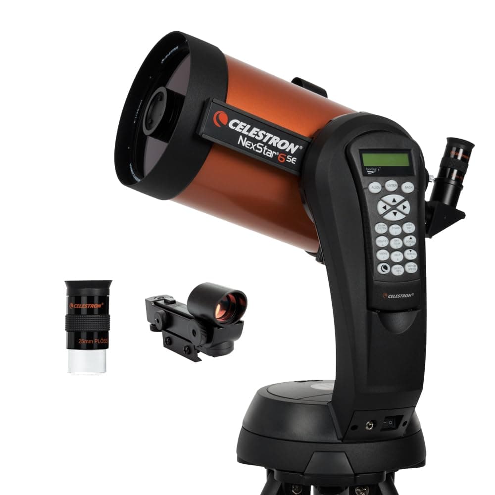 11068 NexStar 6SE Computerised Schmidt-Cassegrain Telescope with Fully Automated Mount, SkyAlign Technology and XLT Coating, Black/Orange