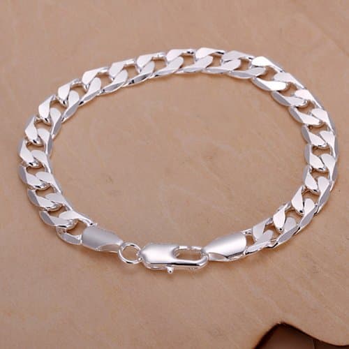 Pretty 925 Hallmarked Silver Plated Bracelet Chain Cables
