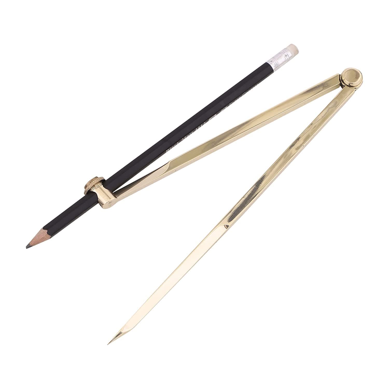 Pencil Compass Brass 8-inch(20.32 cm) for Navigation Geometry Set Woodworking Drafting Drawing Tool Math Compass Circle Drawing Tool Students Architect