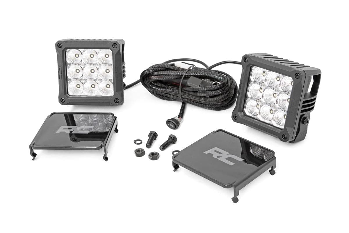 4" Chrome Series Square LED Cube Lights | White DRL - 70905DRL
