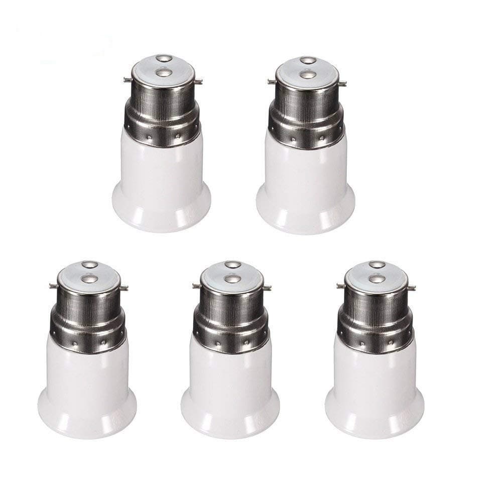 B22 to E27 Edison Screw LED Bulb Base Socket Converter Adaptor Fitting Extender Holder Energy Saving Lamp (5PCS)