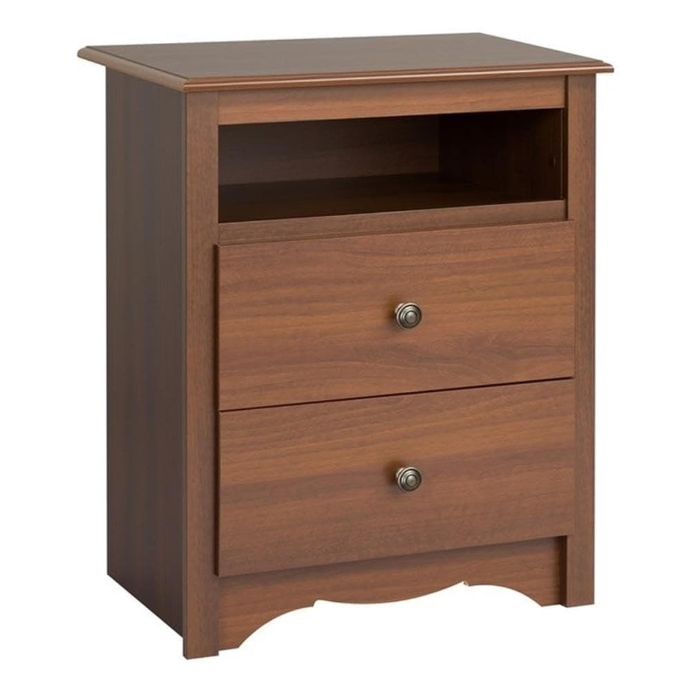 Prepac Monterey Tall Nightstand w Open Shelf (Cherry)