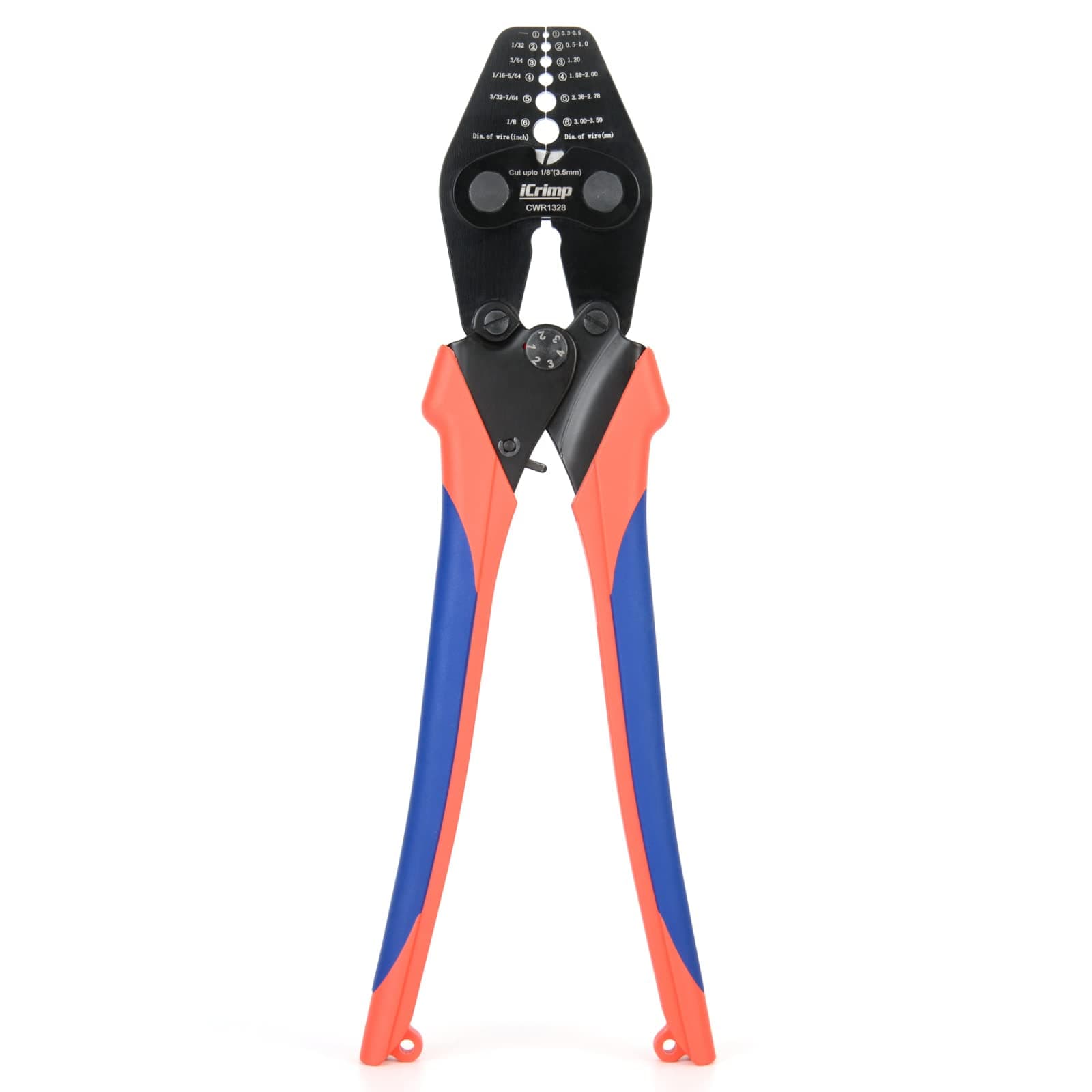 iCrimp Wire Rope Crimping Tool with Built-in Cutter for Cable Railing, Hand Swaging Tool for 1/32~1/8-inch Aluminum Oval Sleeves,Double Barrel Ferrules