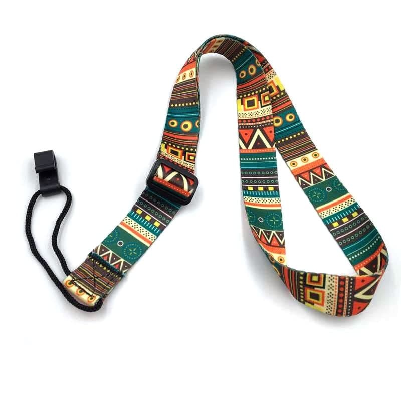 PlandleLee Ukulele Strap Ethnic Guitar Strap Adjustable with Clip On Strap 59cm-140cm for Electric Acoustic Bass Strap for Guitar, Mayan Style