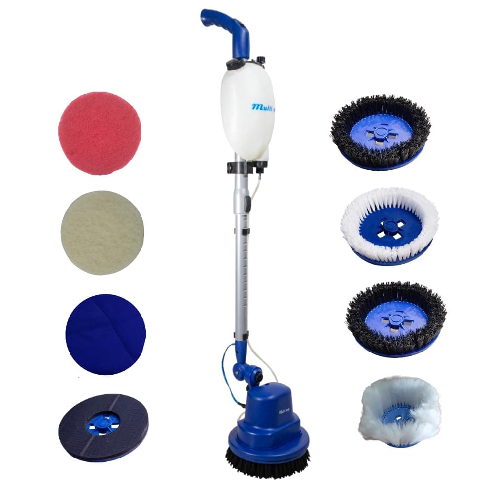 Floor Cleaning Machine - Ultra Light Handy Scrubber Machine with Multifunction Brushes 7 Type of Brushes for Scrubbing, Buffing, Polishing for all type of surfaces.
