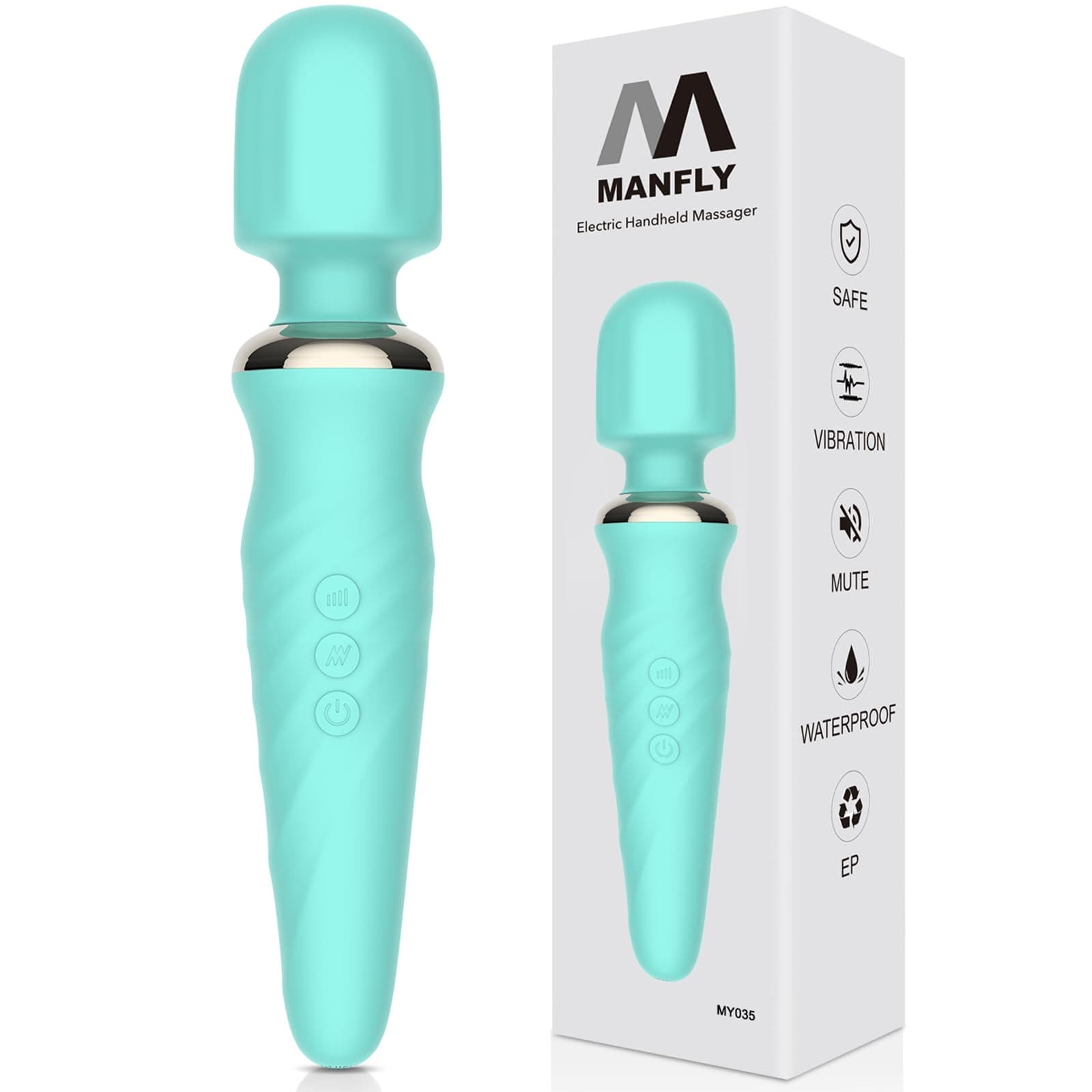 Multifunctional Home Massager, Wireless Handheld Waterproof Powerful Massage Tool, Suitable for Neck Shoulders Waist Legs and Feet, Blue