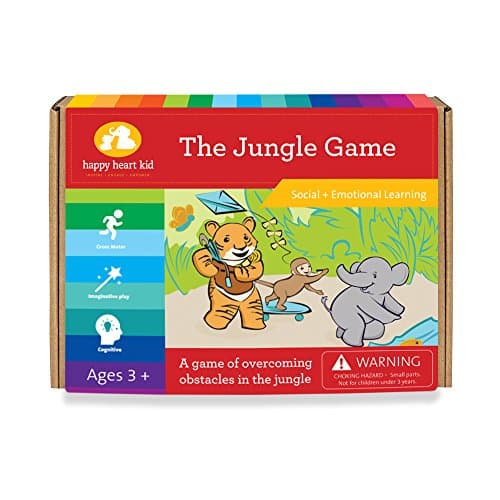 Happy Heart Kid Jungle Game - A Cooperative Learning Game for Creative Kids - Montessori, Waldorf, Preschool Homeschooling Boys and Girls - Ages 4-8 Years