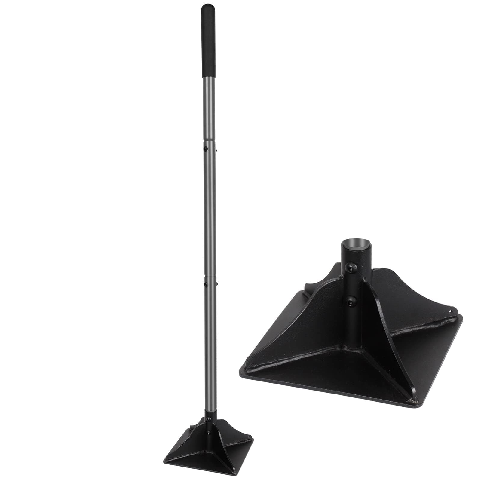 Walensee Steel Tamper with 48" Handle, 8" x 8" Rubber Grip for Tamper - Ideal Leveling Tool