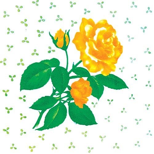 SELF ADHESIVE YELLOW ROSE KITCHEN AND BATH DECORATIVE TILE TRANSFERS - SET OF 20