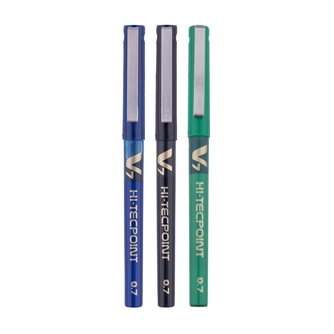 V7 Liquid Ink Roller Ball Pen (1 Blue + 1 Black + 1 Green),9000014718