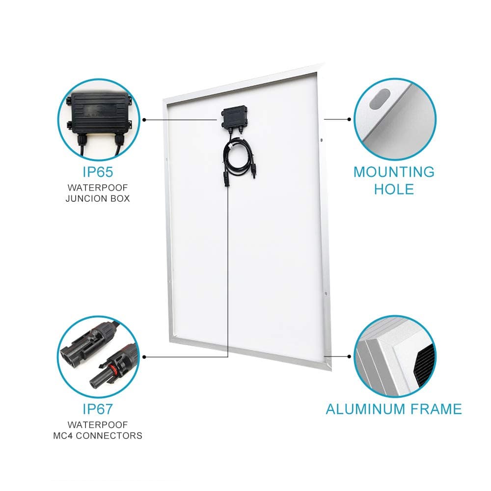 Solar Panel Kit,1200W Solar Wind House Kit : 8X 100W Solar Panel + 400W Wind Turbine Generator + Charge Controller + Brackets + Cables +