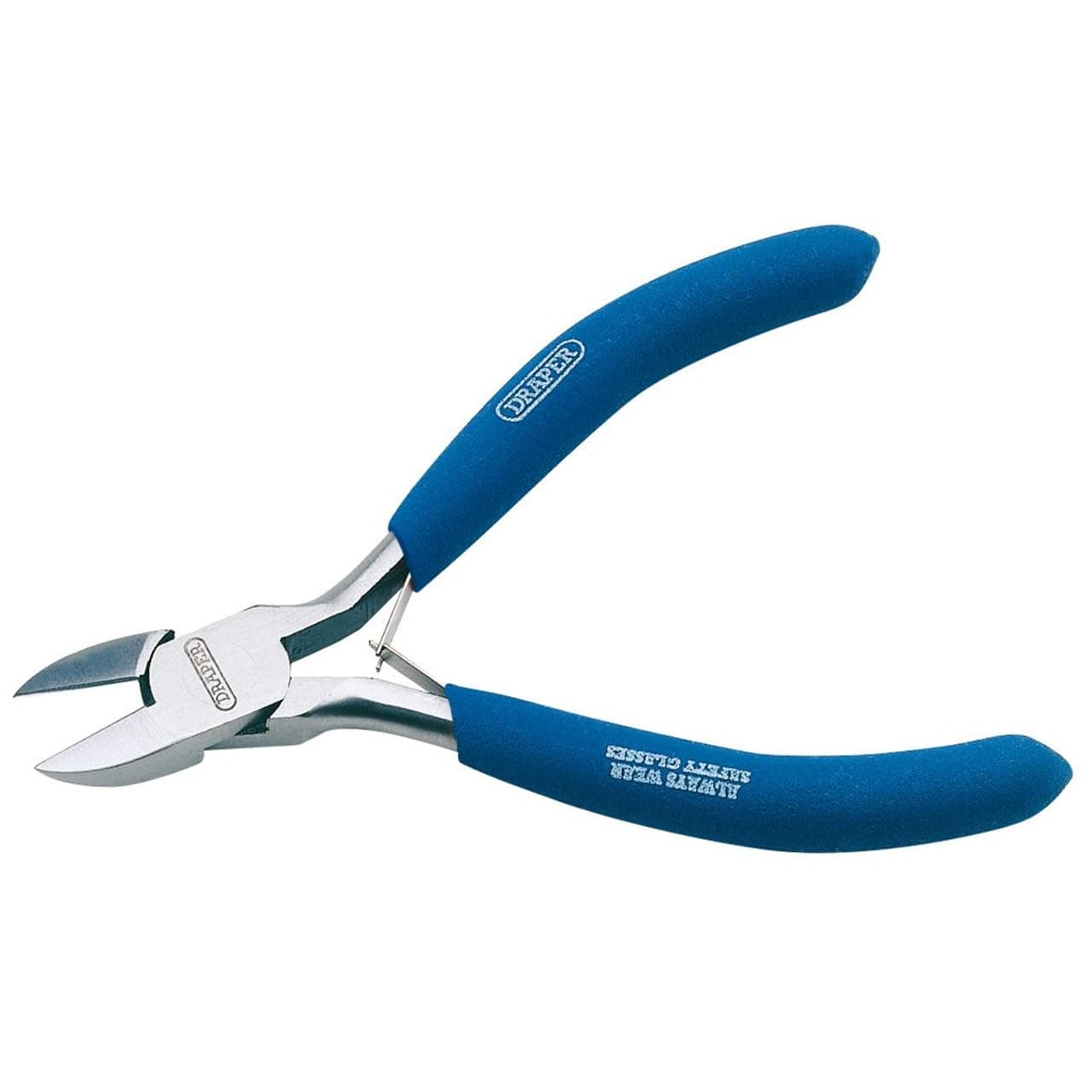 110mm Diagonal Side Cutter Pliers| Textured Grips Hand Tools | Carbon Steel Cutting Tool | Double Leaf Springs | Hardened Jaws and Cutting Edges | 60743