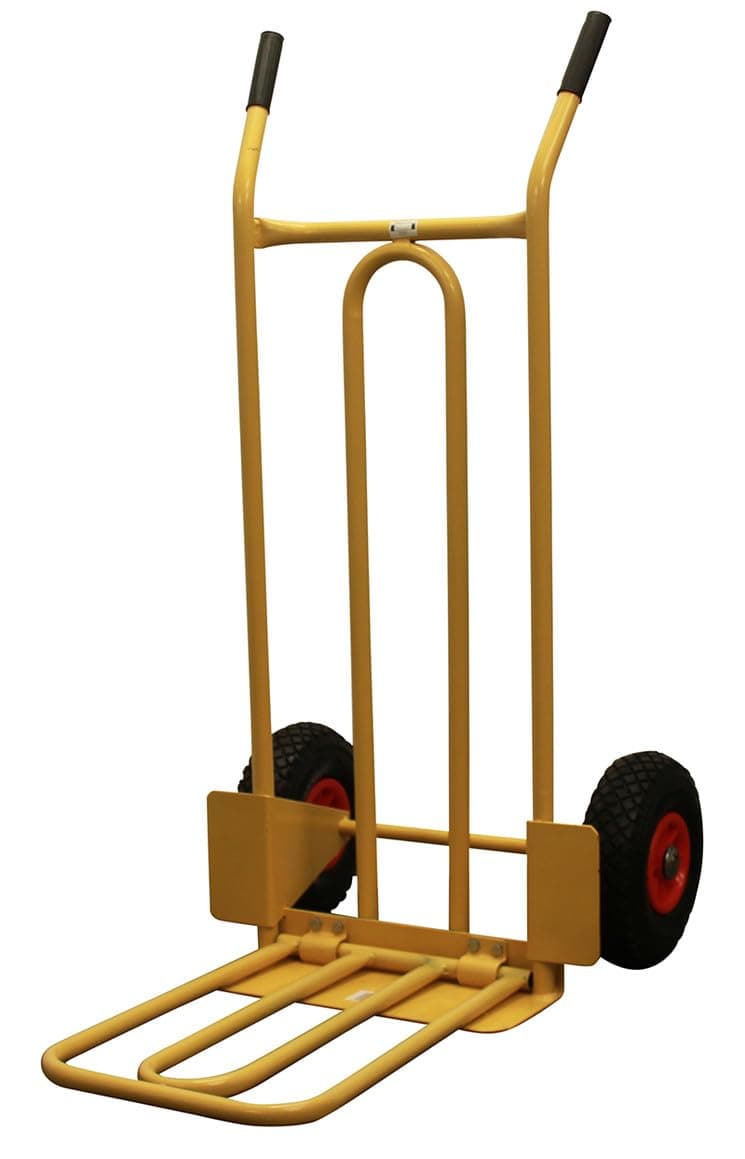 Heavy Duty Folding & Fixed Toe Sack Truck | Platform Trolley with Pneumatic Wheels | Heavy Duty Hand Truck with Durable Steel Frame | Ideal for Domestic and Commercial Use | 200Kg Capacity Sack Barrow