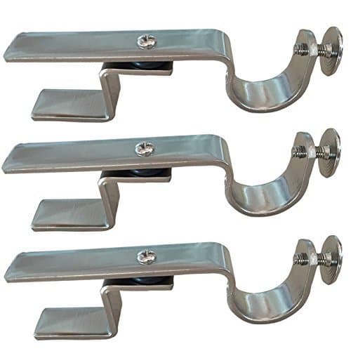 NoNo Bracket - Inside Mounted Blinds Curtain Rod Bracket Attachment (Nickel Set of 3)