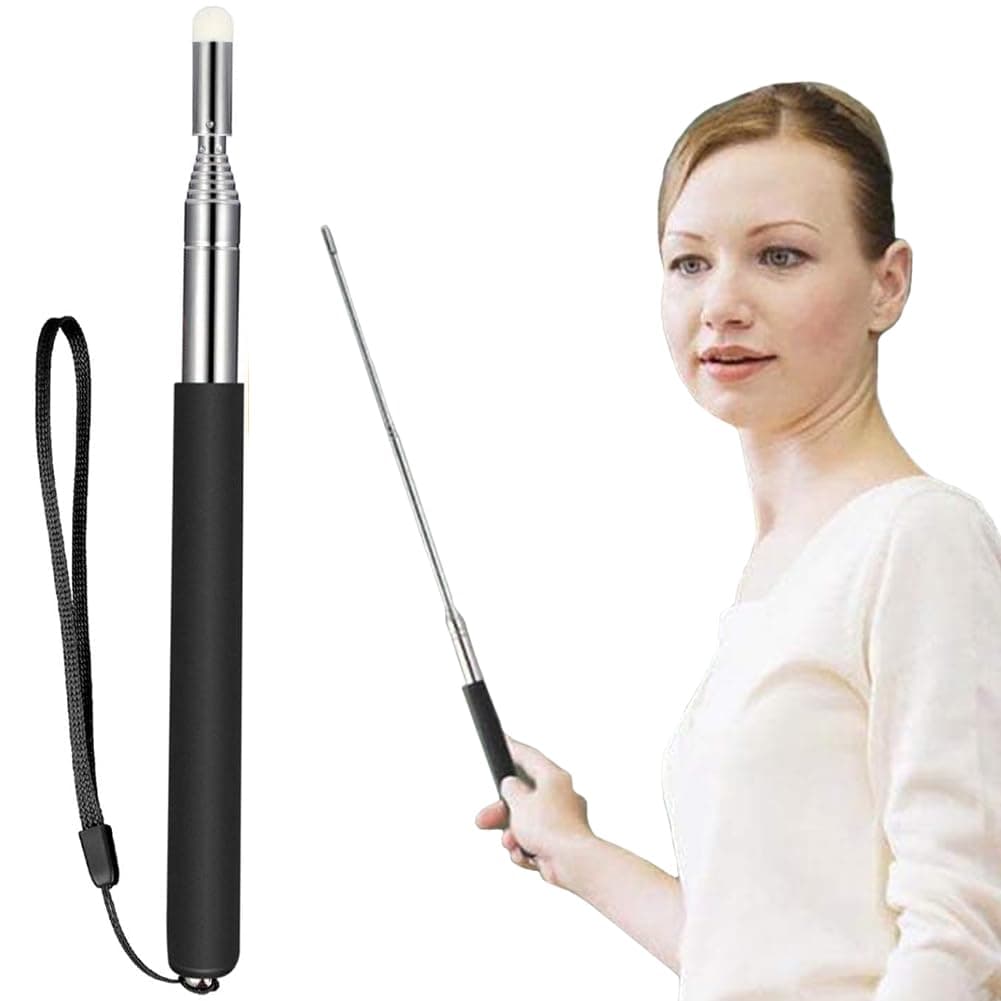 Telescopic Teachers Pointer,Teaching Pointer Stick for Classroom,Metal Hand Retractable Pointer Extended Length 100cm, Handheld Presenter Whiteboard Pointer (Black)