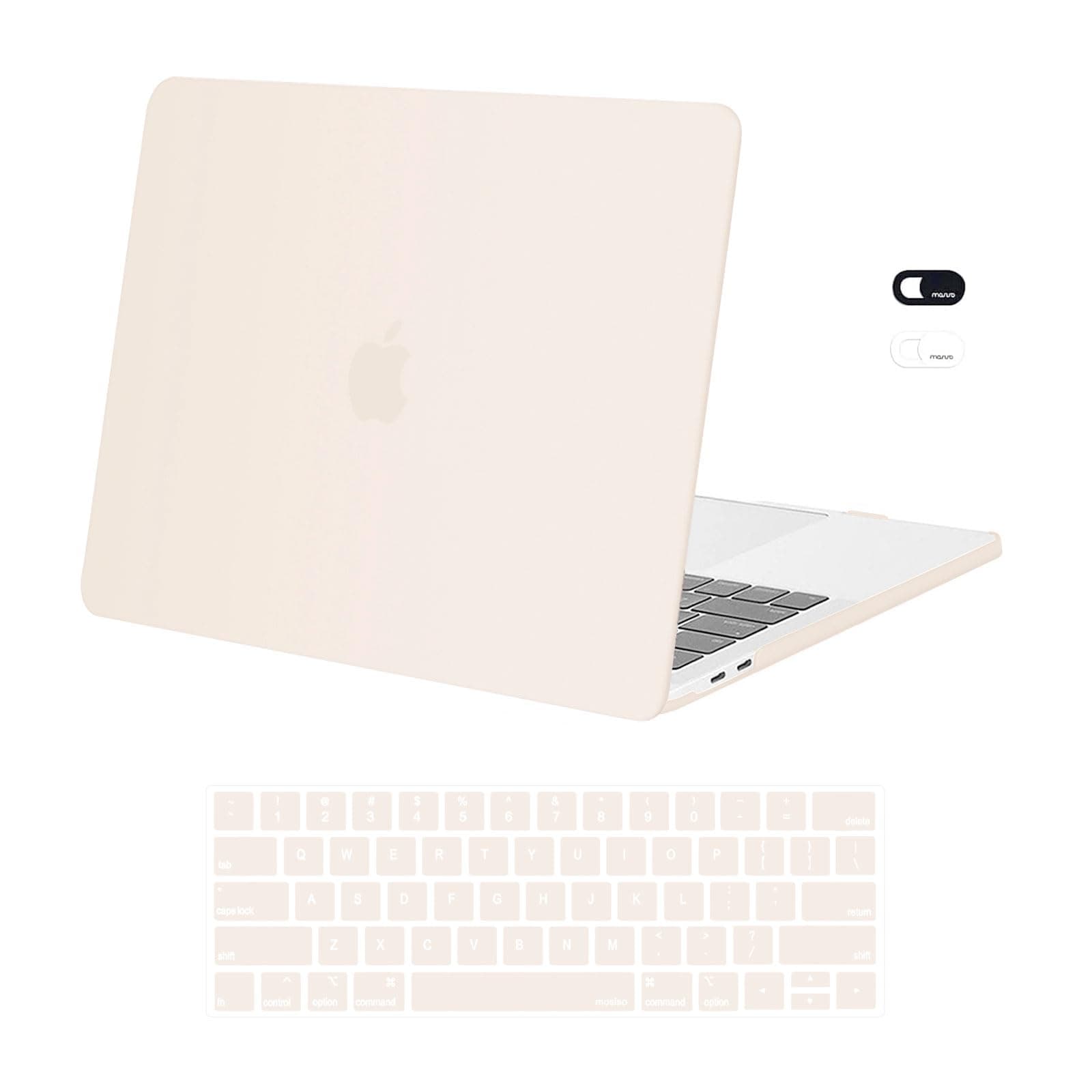 MOSISO Compatible with MacBook Pro 13 inch Case M2 2026, 2025, 2024-2016 A2338 M1 A2251 A2289 A2159 A1989 A1708 A1706, Plastic Hard Case&Keyboard Skin&Webcam Cover for MacBook Pro 13.3, Beige