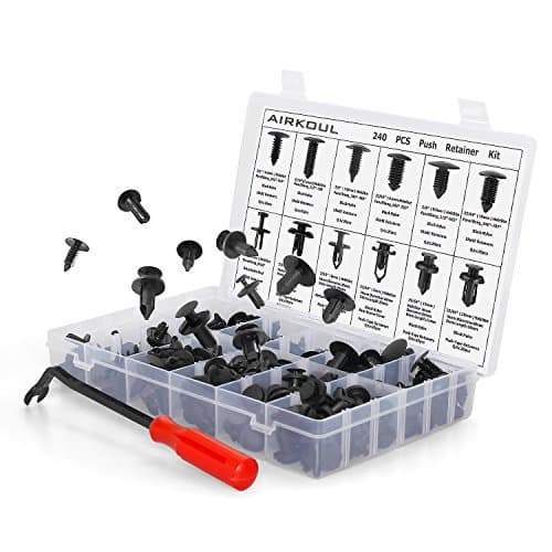 240 PCS Car Auto Push Pin Rivet Trim Clip, Panel Body Interior Assortment Set with Free Fastener Remover -12 Sizes for Ford Toyota Honda Chrysler