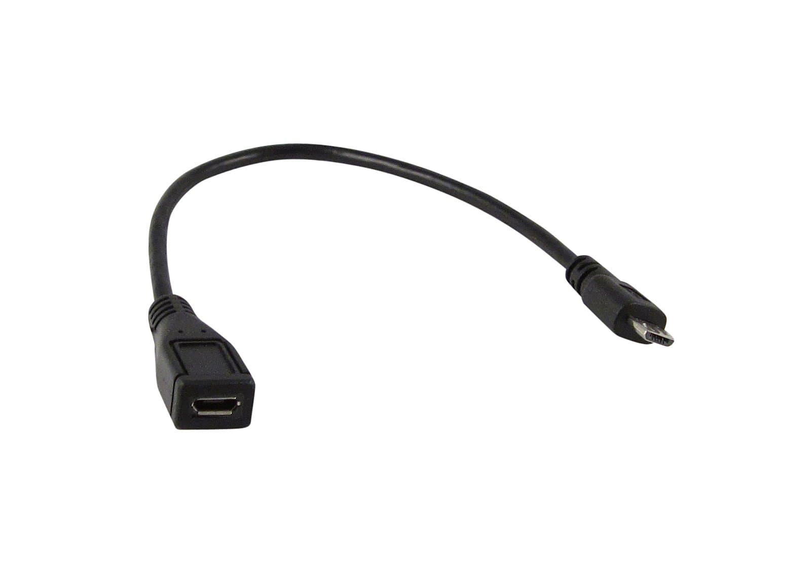 YCS basics 6 Inch Cellphone/Tablet USB Micro Male to Female Sync & Charging Extension Cable 0.5 Ft Black