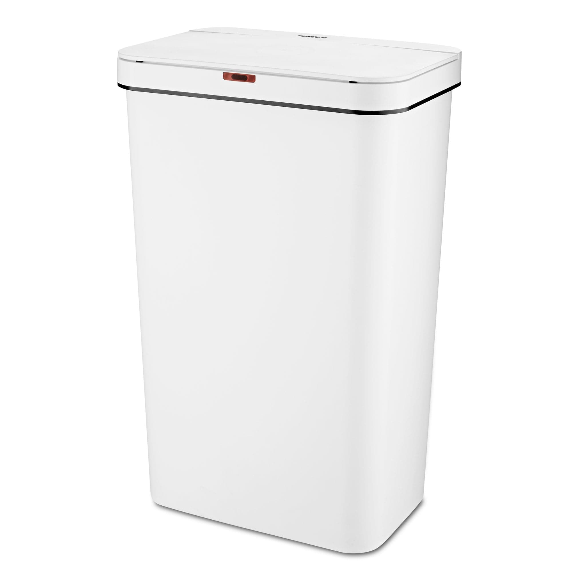 Tower T838005W Sensor Bin with Retainer Ring, Battery-Operated, 50L, White
