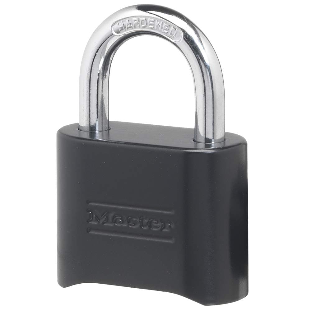 Master Lock Set-Your-Own Polished Combination Padlock, Die-Cast, Black