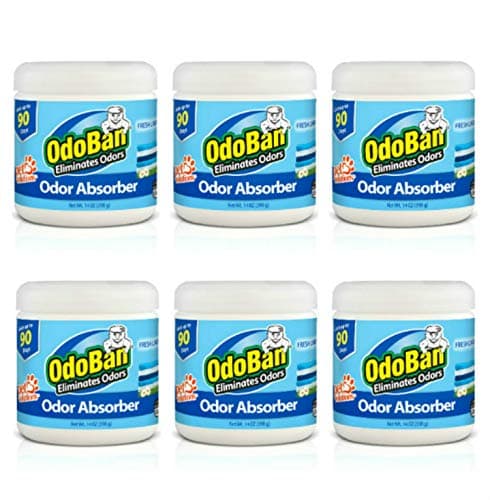 Solid Odor Absorber Eliminator for Home and Small Spaces, Fresh Linen Scent, 14 Ounces Each, 6-Pack