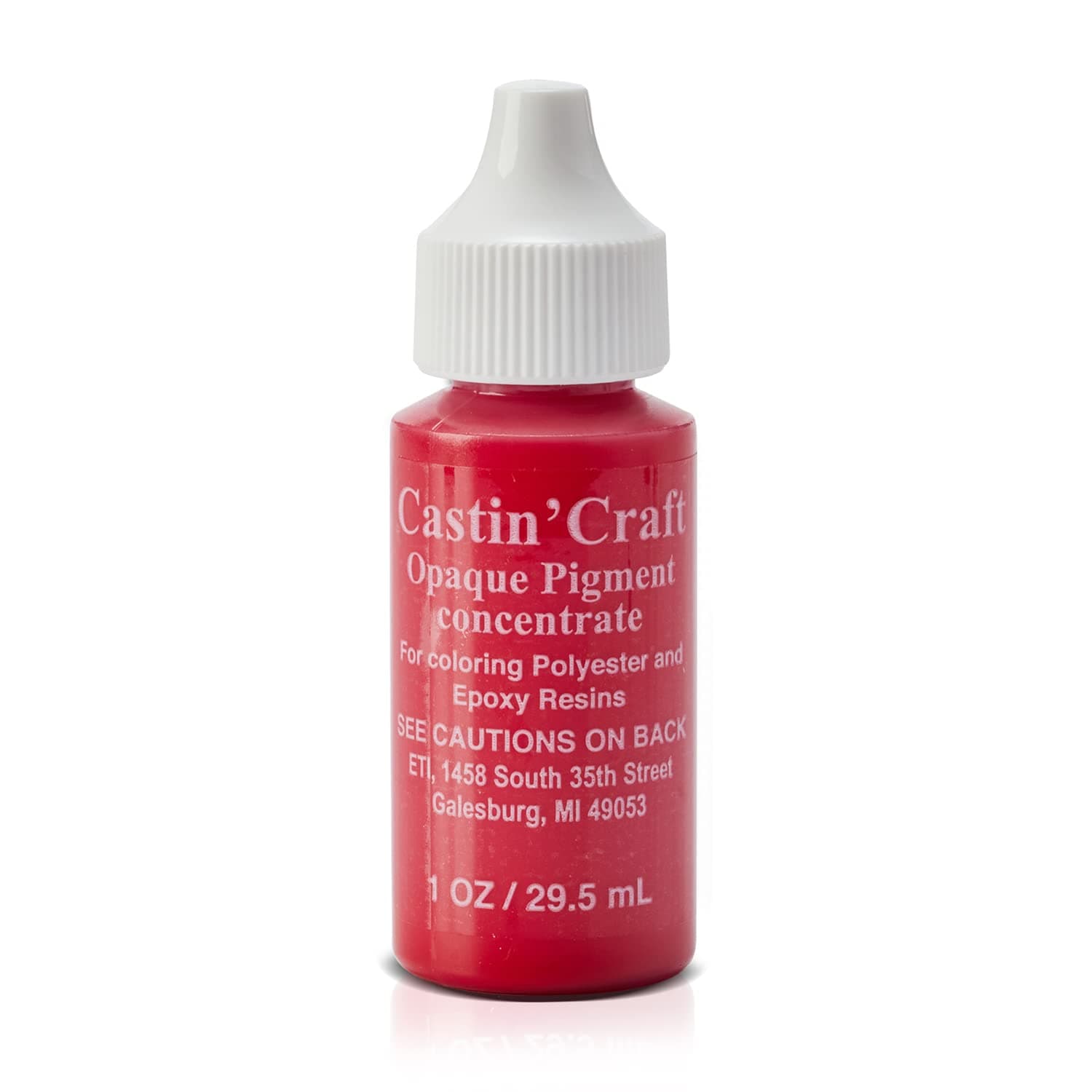 Environmental Technology Castin'Craft Opaque Pigment - Red (1 oz Kit) Polyester Casting Resin & Clear Epoxy Liquid Tints & Dye Art Supplies Artists, Artisans & Hobbyists, 1 Fl Oz (Pack of 1) (46302)