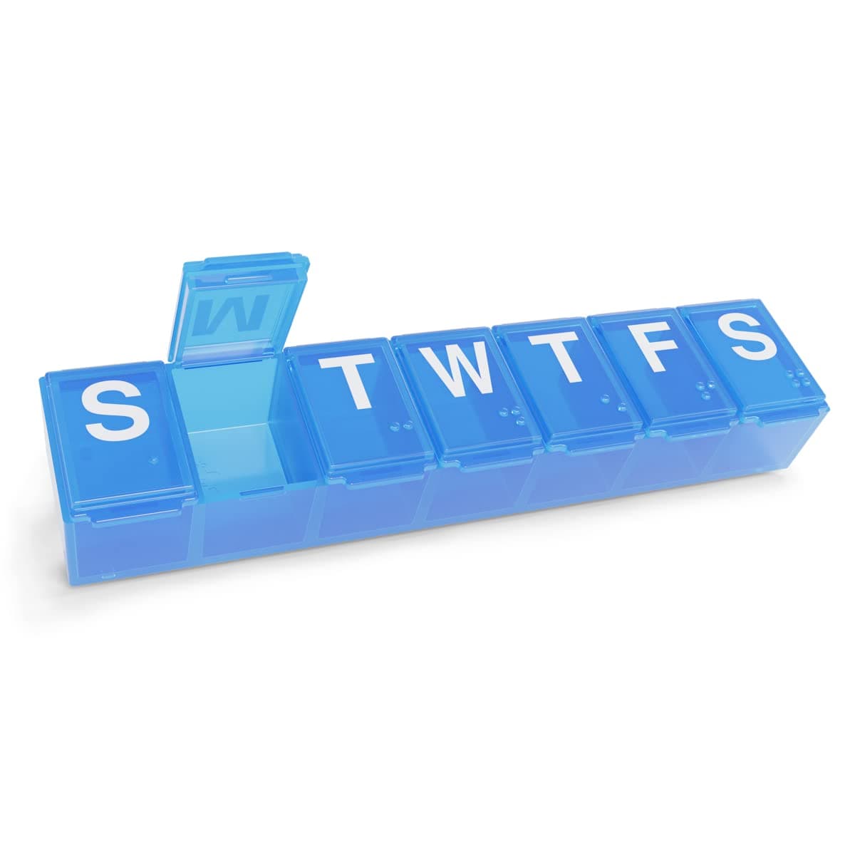 EZY DOSE Weekly (7-Day) Daily Pill Case, Blue, Medium