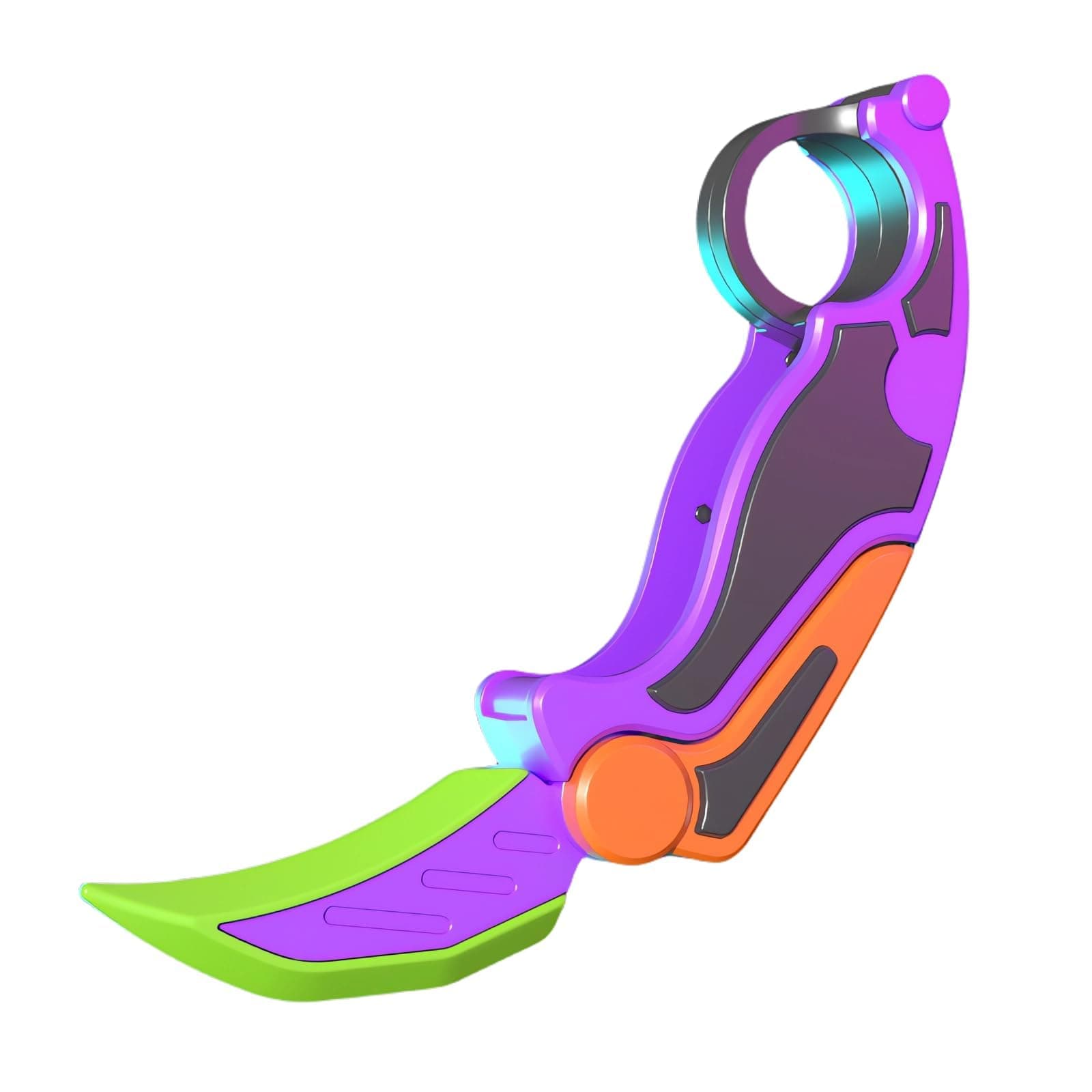 PAVCEING3D Printed Gravity Claw Knife, Fidget Toy, Fun Plastic EDC Carrot Fidget Toy Adult ADHD Autism Hand Holder Forearm Finger Strengthener Carrot Toy Gift (Purple)