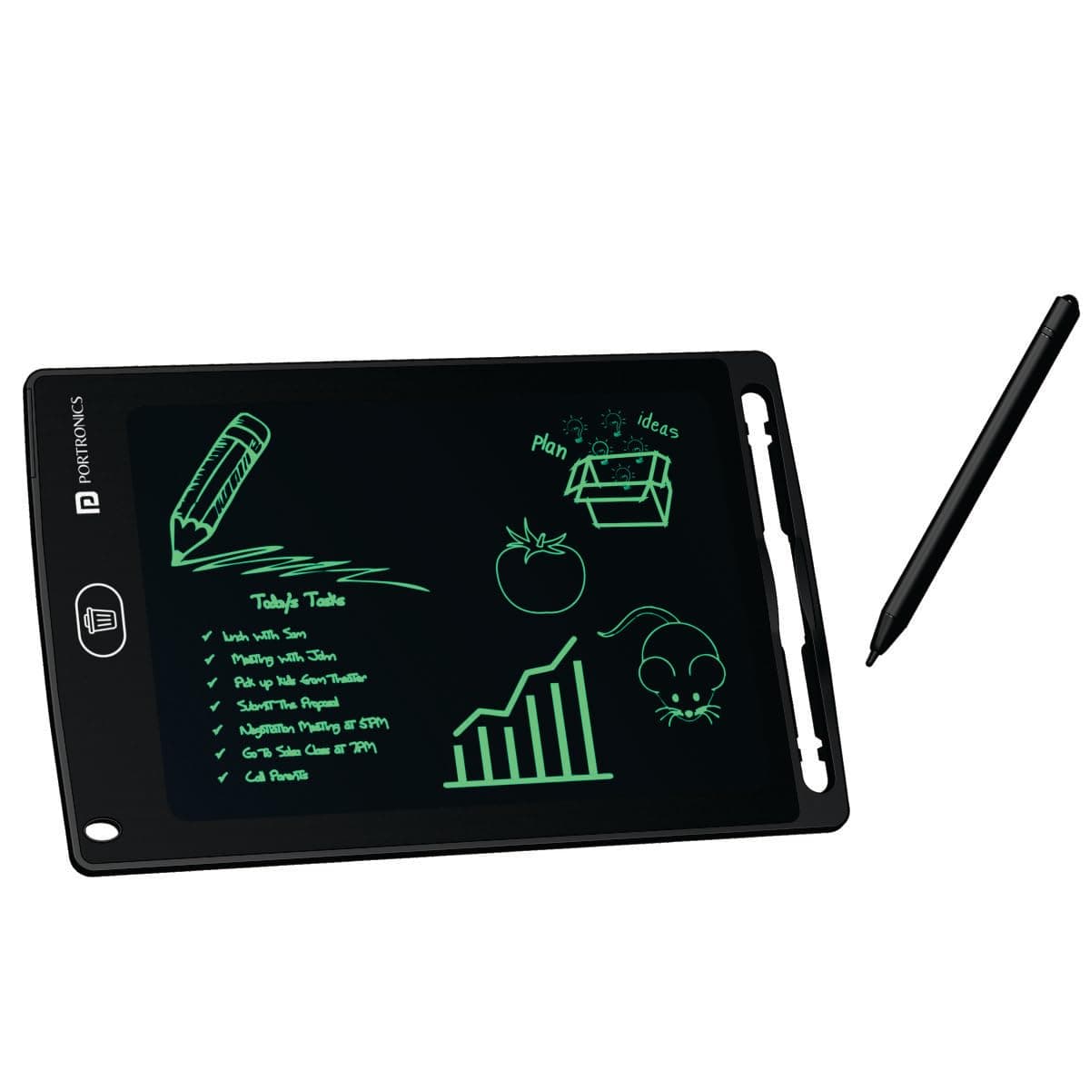 Ruffpad 8.5E Re-Writable LCD Writing Pad with Screen 21.5cm (8.5-inch) for Drawing, share your child's first creatives via Ruffpad app on your Smartphone(Black)
