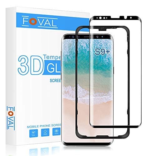 Galaxy S9 Plus Screen Protector Glass, FOVAL 3D Curved Dot Matrix Full Screen Coverage Case Friendly Galaxy S9+ Tempered Glass Screen Protector with Easy Installation Tray (NOT S9)