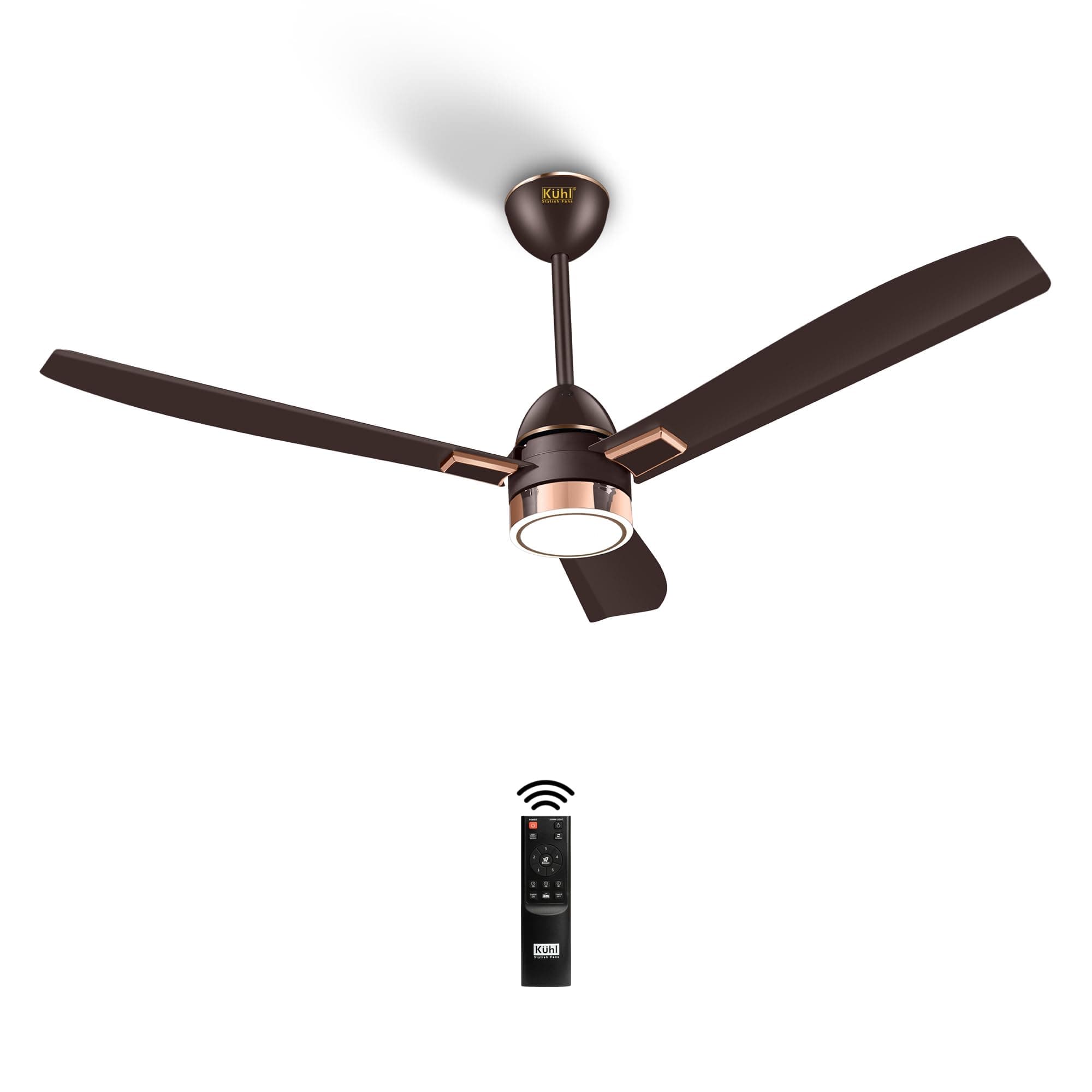 KUHL Arctis A9 1200 mm BLDC 65% Power Saving BLDC Ceiling Fan With Remote | BEE 5 Star Rated | ISI Marked | High Air Flow & Down Light | 5 Year Brand Warranty on Motor |Espresso