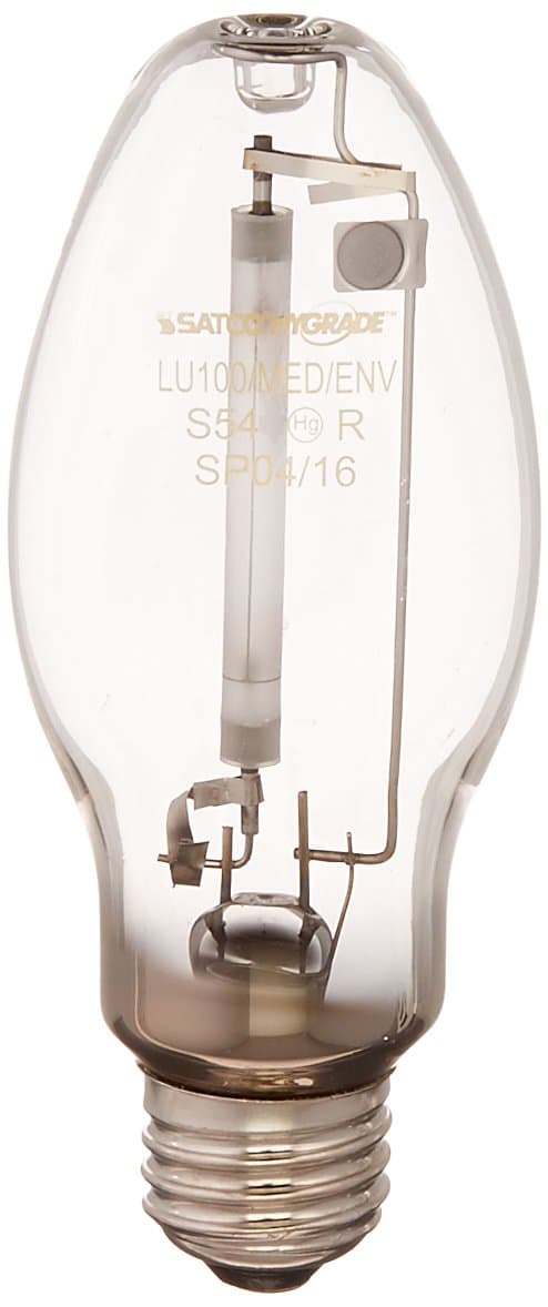 Satco S3128 2100K 100-Watt Clear Medium Base ED17 High Pressure Sodium Lamp