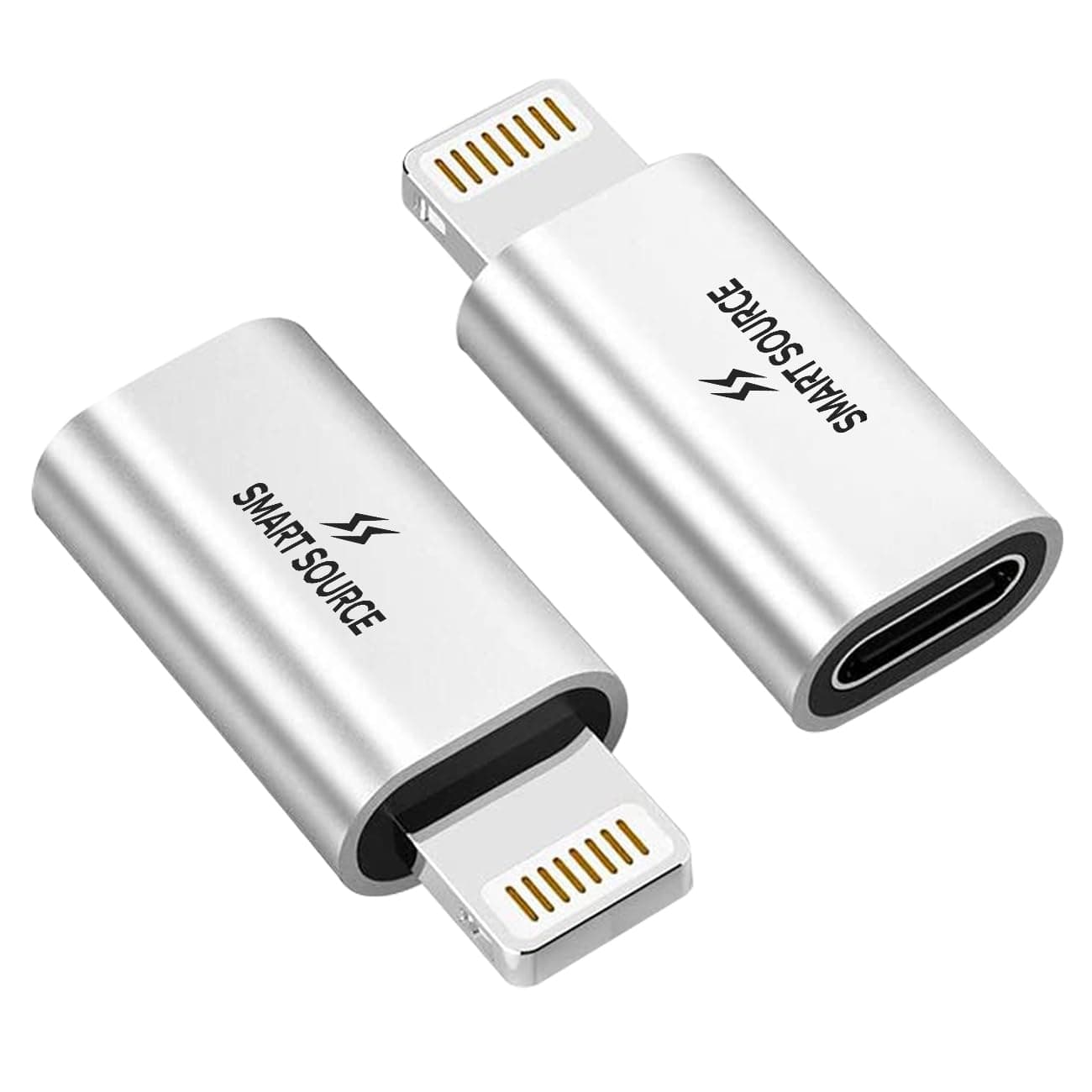SMART SOURCE (Pack of 2) USB C Female to Lightning Male Adapter, Support Charging, and Data Transmission, USB C Adapter, Compatible with iPhones, 7/8/x/11/12/13/14 pro, iPad, iPad Pro, iPad Air,