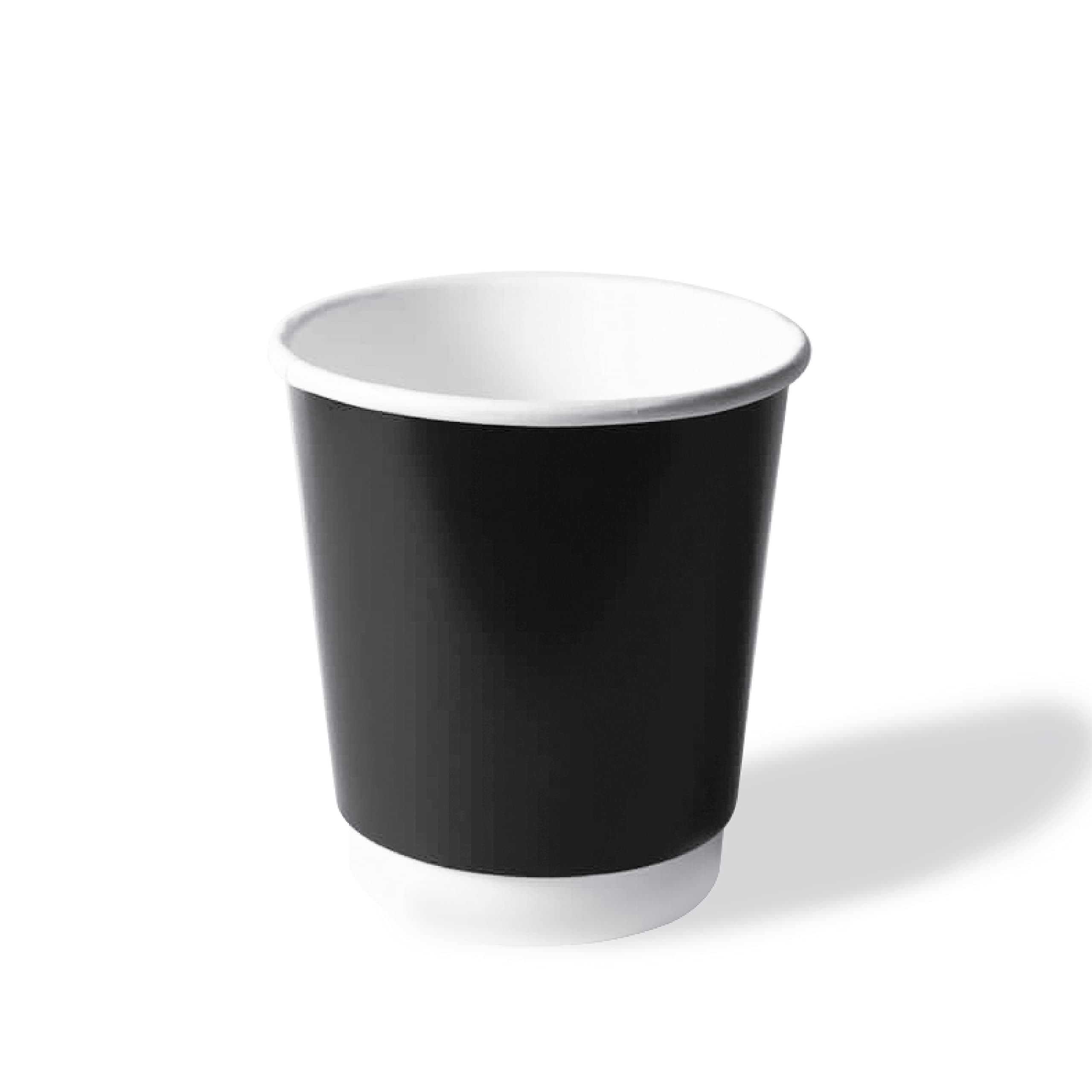 Heavy Duty Double Wall Paper Cups 50-Pack, 7 oz Capacity, Black/White